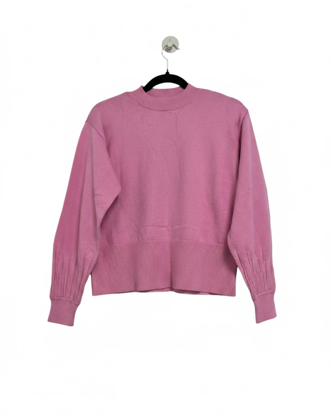 Y.A.S Pink Crew Neck Ribbed Hem Knit Sweater W/Tags