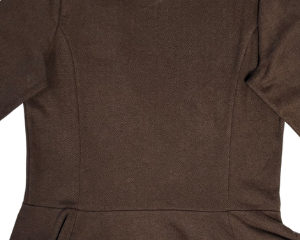 Ralph Lauren Brown Herringbone Peplum Top