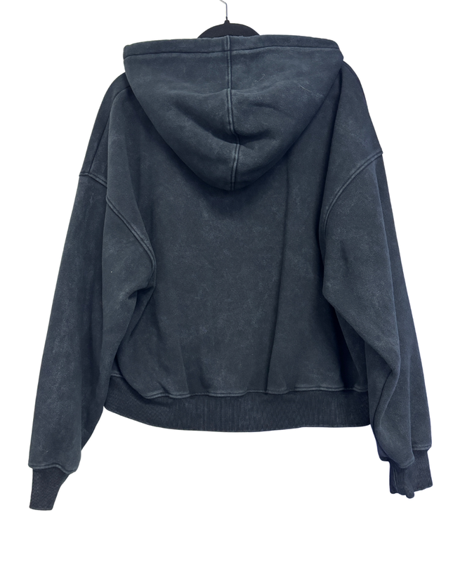 Topshop Black Acid Wash Oversized Hoodie