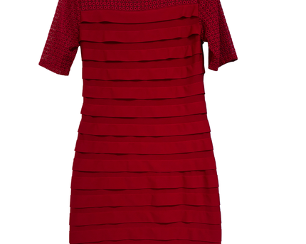Principles by Ben de Lisi Red Tiered Lace Sleeve Midi Dress