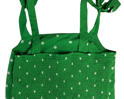 Old Navy Green Polka Dot Smocked Cami Top