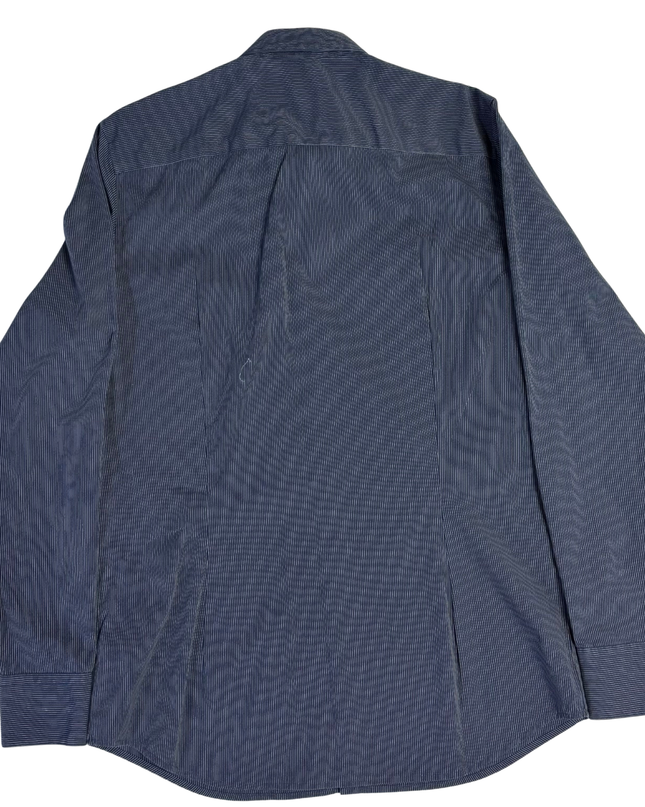 Calvin Klein Blue Pinstripe Slim Fit Dress Shirt
