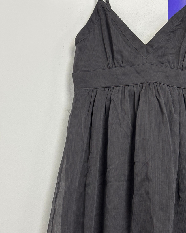 American Eagle Black Empire Waist Chiffon Mini Dress