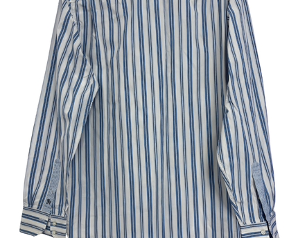 Tommy Hilfiger Blue/White Striped Long Sleeve Button Down Shirt