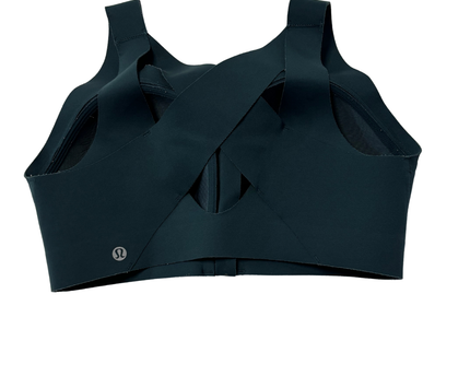Lululemon Dark Green Enlite Front-Zip Sports Bra
