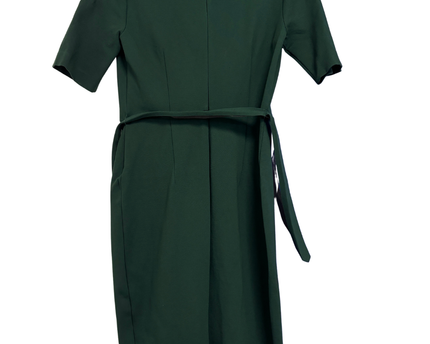 Betty Jackson. Black Green Pleated Midi Dress