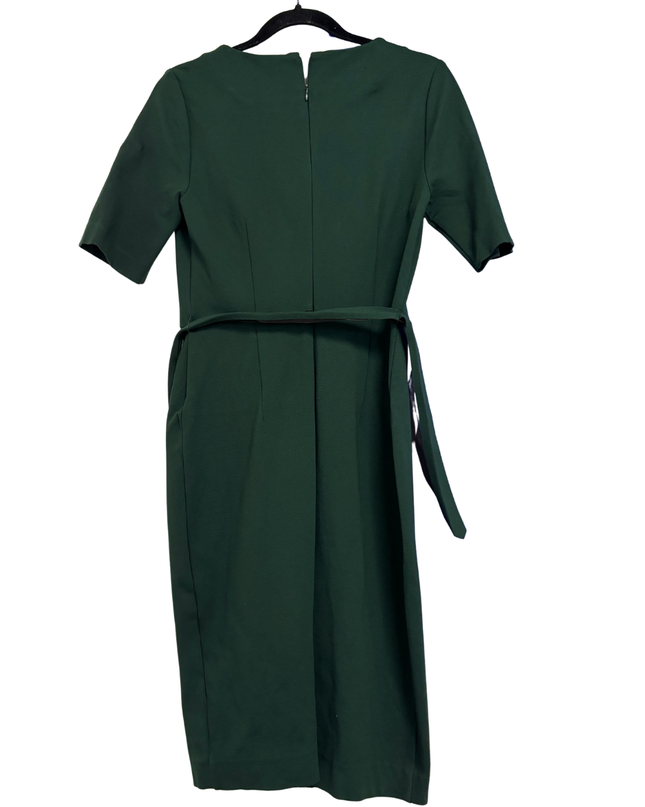 Betty Jackson. Black Green Pleated Midi Dress