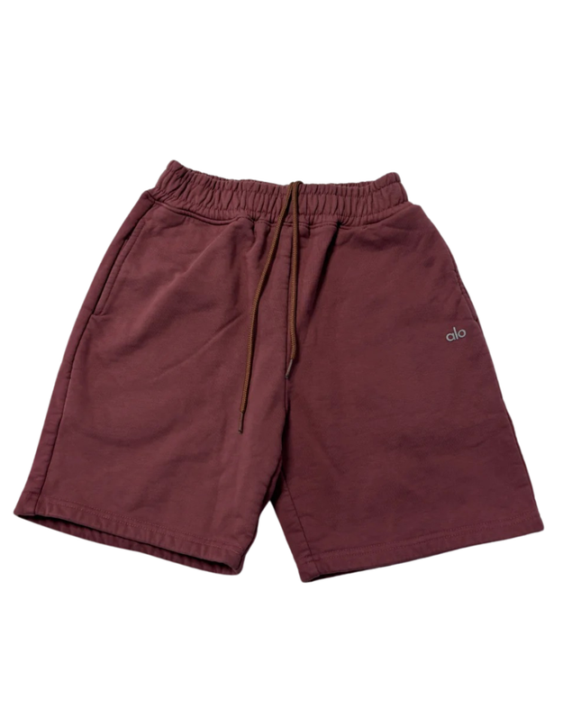 Alo Maroon Cotton-Blend Sports Shorts