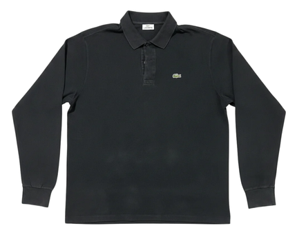 Lacoste Black Long-Sleeve Pique Polo Shirt