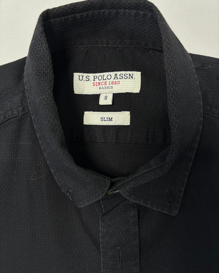 U.S. Polo Assn. Slim-Fit Classic Black Long Sleeve Shirt