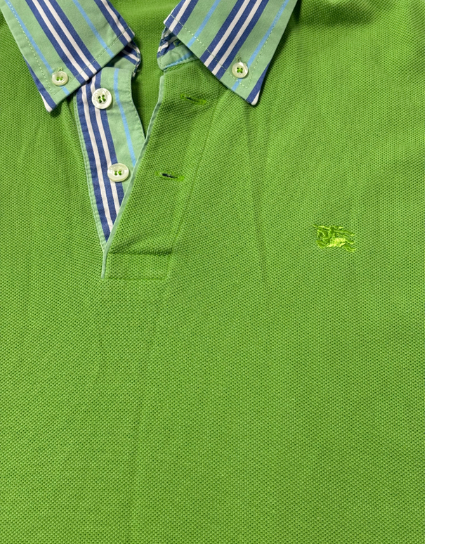 Burberry Green Short Sleeve Polo Shirt