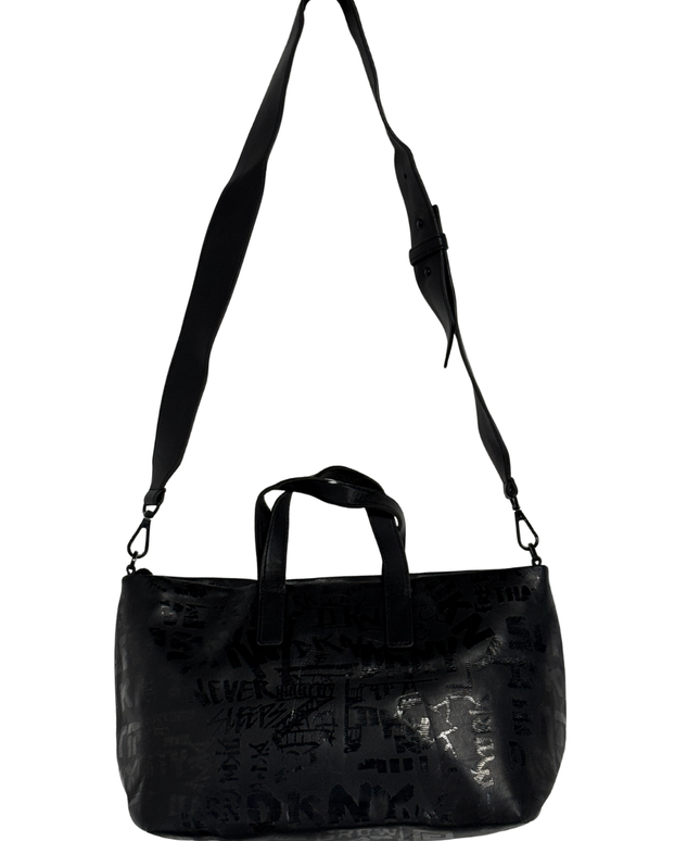 DKNY Tonal Graffiti Print Black Weekender Bag