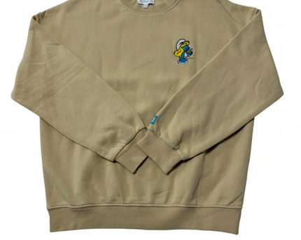 The Smurfs Beige Embroidered Graphic Sweatshirt