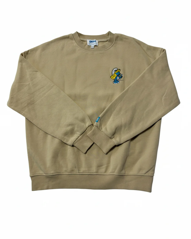 The Smurfs Beige Embroidered Graphic Sweatshirt