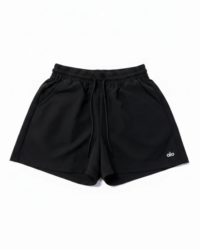 Alo Black Performance Cotton-Blend Sports Shorts
