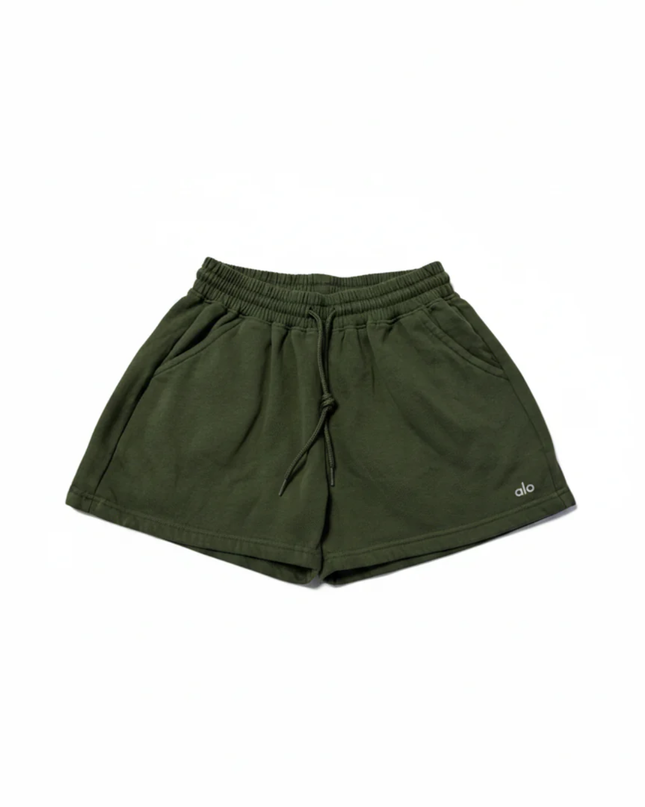 Alo Yoga Green Accolade Sweat Shorts