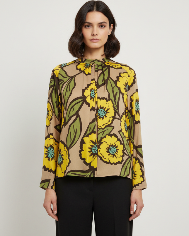 Chepè Floral Yellow and Green Italian Blouse