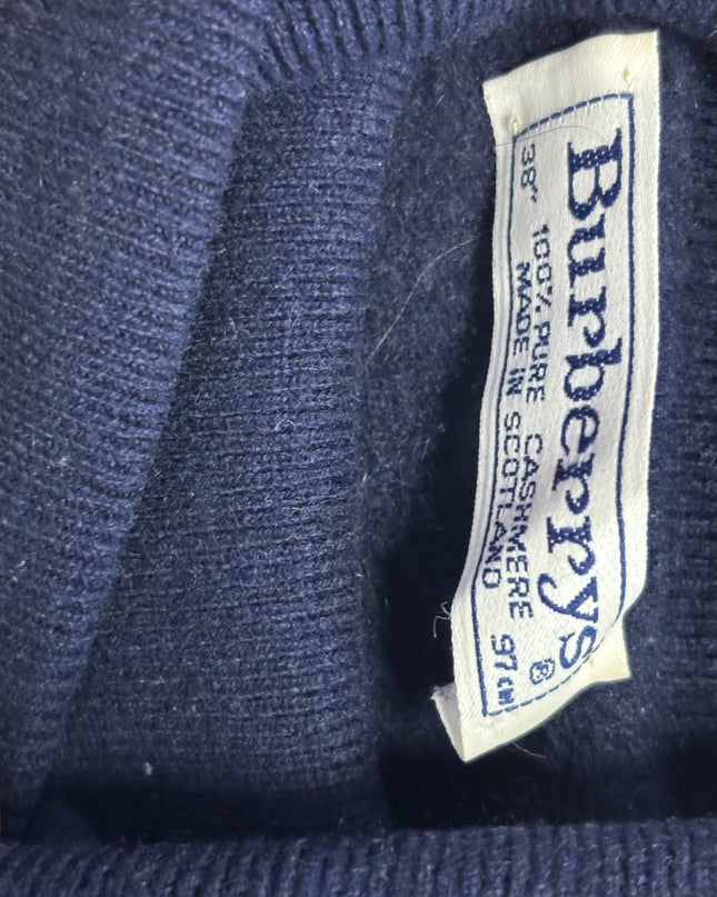 Burberry Navy Blue Cashmere Turtleneck Sweater