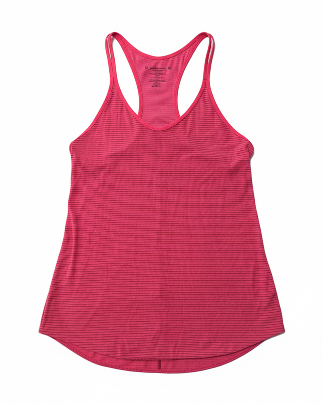 Lululemon Bright Pink Striped Racerback Activewear Tank Top