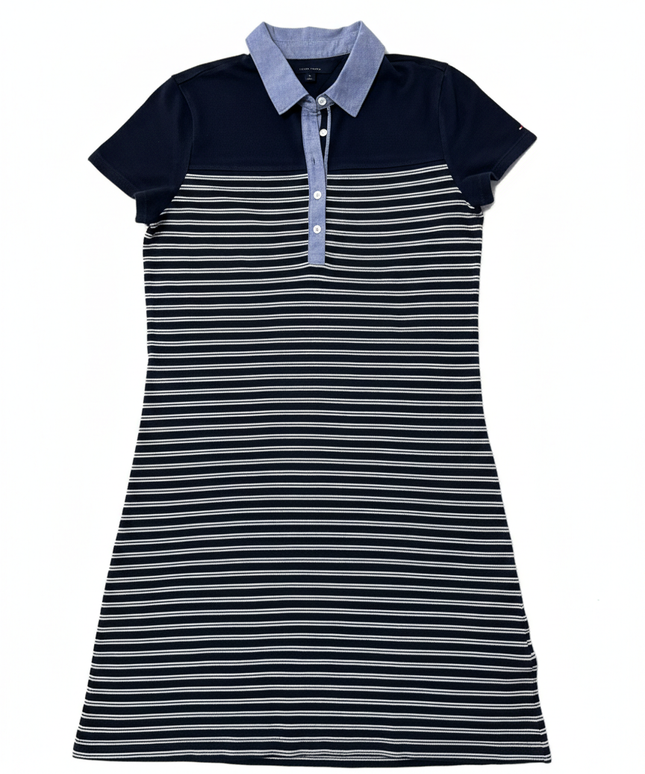 Tommy Hilfiger Navy Blue/White Striped Polo Dress