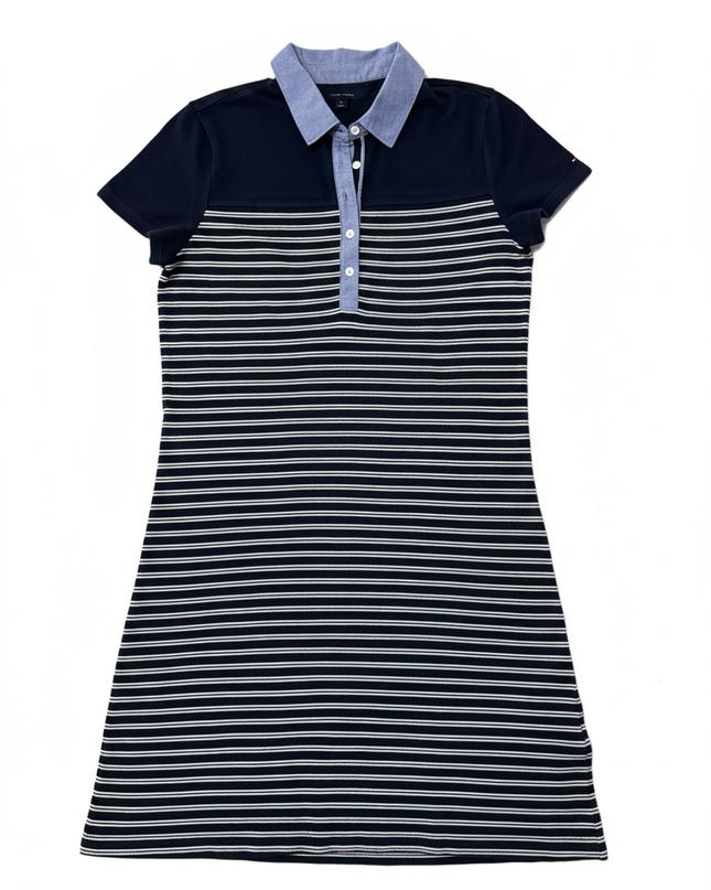 Tommy Hilfiger Navy Blue/White Striped Polo Dress