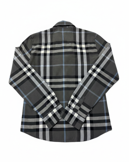 Burberry Grey Nova Check Long Sleeve Button-Down Shirt