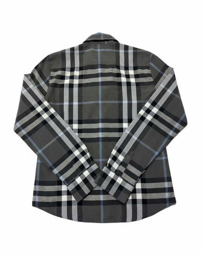 Burberry Grey Nova Check Long Sleeve Button-Down Shirt