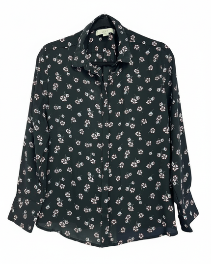 Loft Petite Floral Long Sleeve Button-Down Blouse