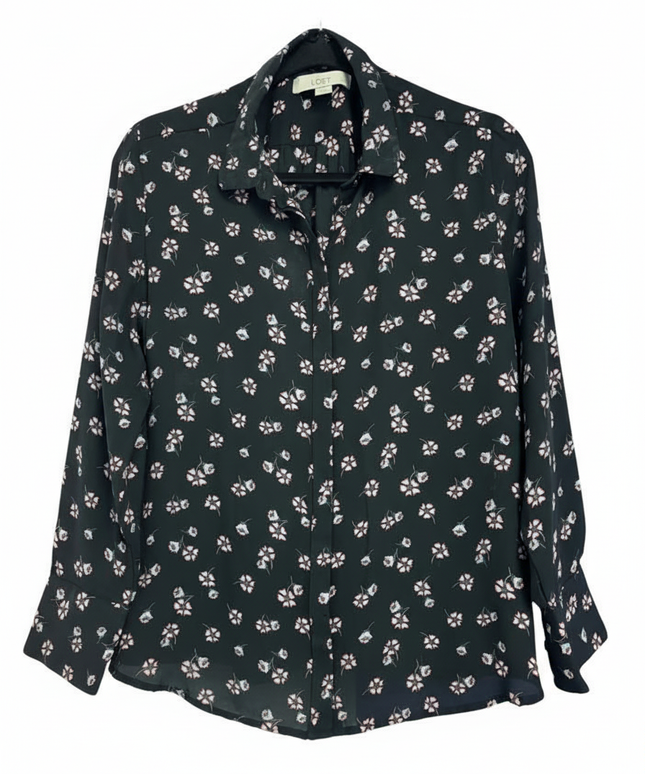Loft Petite Floral Long Sleeve Button-Down Blouse