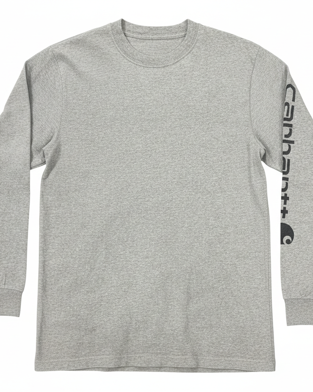 Carhartt Heather Grey Graphic Sleeve Long-Sleeve T-Shirt