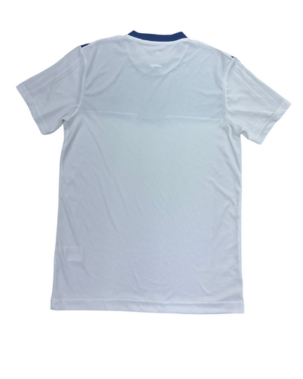 Adidas White & Navy Colorblock Sports Tee - S