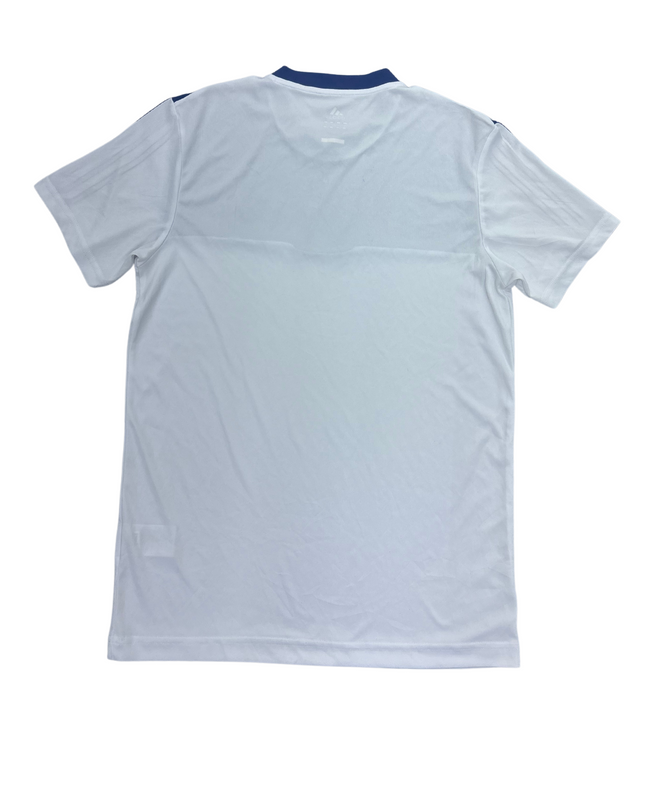 Adidas White & Navy Colorblock Sports Tee - S