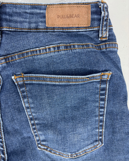 Pull&Bear Flared High Waist Blue Jeans - M | Waist: 28"