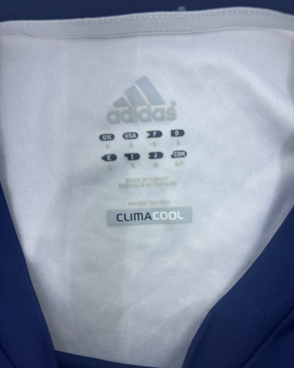 Adidas White & Navy Colorblock Sports Tee - S