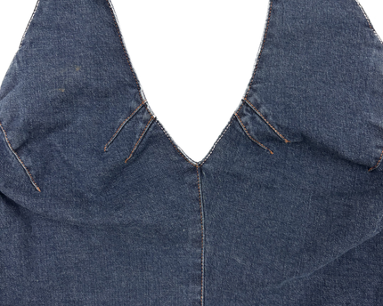 SABA Dark Wash Denim Halter Top- XXS