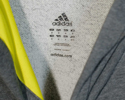Adidas Men’s Athletic Hoodie Pockets Pullover Emblem Gray Hoodie