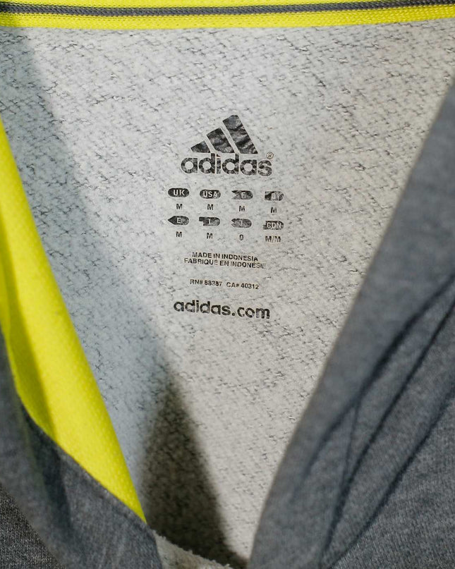 Adidas Men’s Athletic Hoodie Pockets Pullover Emblem Gray Hoodie