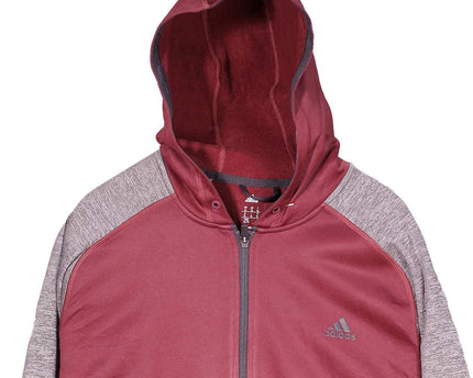 Adidas Essentials Full Zipper Burgundy Hoodie