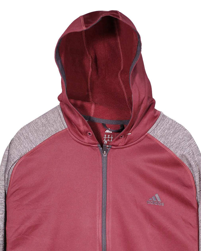 Adidas Essentials Full Zipper Burgundy Hoodie