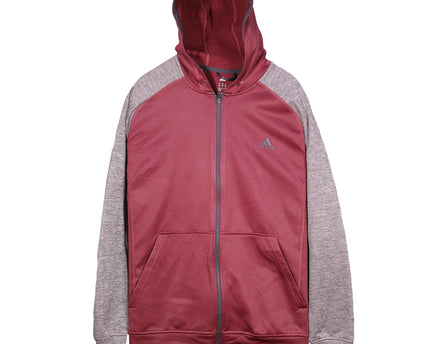 Adidas Essentials Full Zipper Burgundy Hoodie