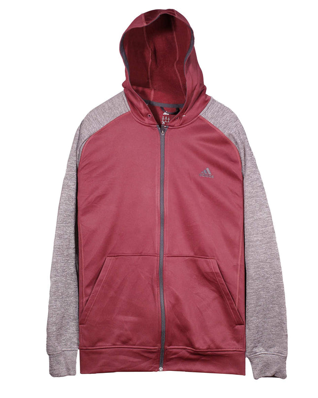 Adidas Essentials Full Zipper Burgundy Hoodie