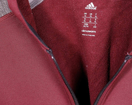 Adidas Essentials Full Zipper Burgundy Hoodie