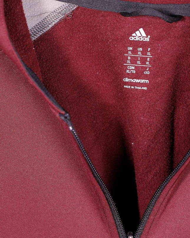 Adidas Essentials Full Zipper Burgundy Hoodie