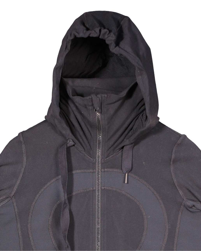 Lululemon In Stride Full Zip Hooded Active Thumbholes Black Jacket