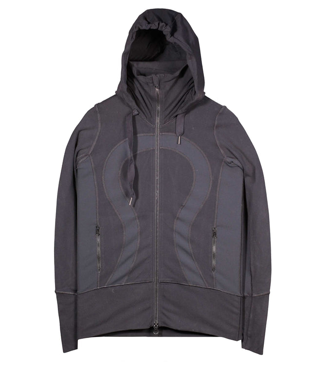 Lululemon In Stride Full Zip Hooded Active Thumbholes Black Jacket
