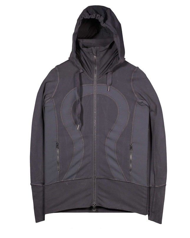 Lululemon In Stride Full Zip Hooded Active Thumbholes Black Jacket