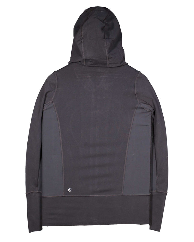 Lululemon In Stride Full Zip Hooded Active Thumbholes Black Jacket