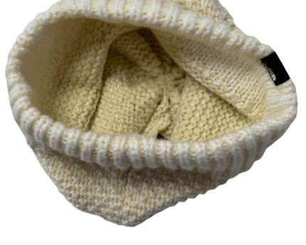 The North Face Cream Knit Textured Beanie