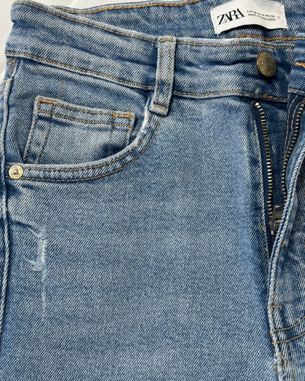 Zara Classic Skinny Fit Distressed Jeans