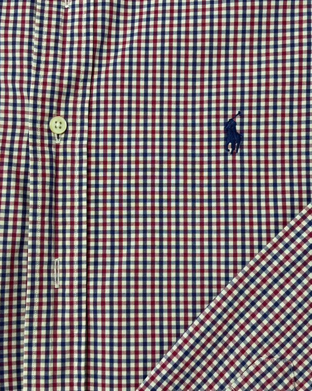 Ralph Lauren Custom Fit Red & Navy Checkered Oxford Shirt